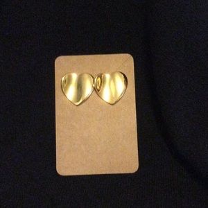 Vintage Gold-tone Heart Earrings